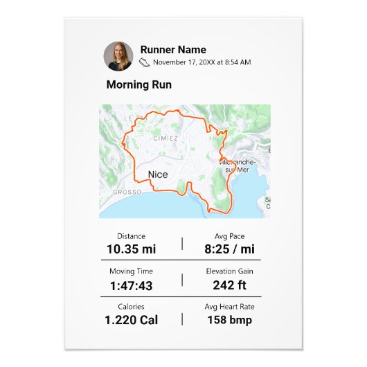 Elke marathonroute foto afdruk (Voorkant)