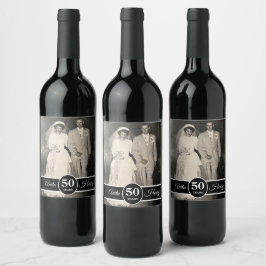 Elke mijlpaal bruiloft Jubileum foto Wijn Etiket