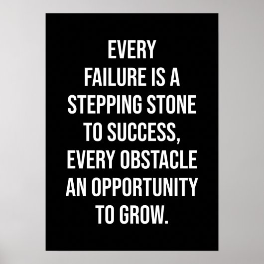 Elke mislukking is een het opvoeren steen aan Succ Poster (Voorkant)