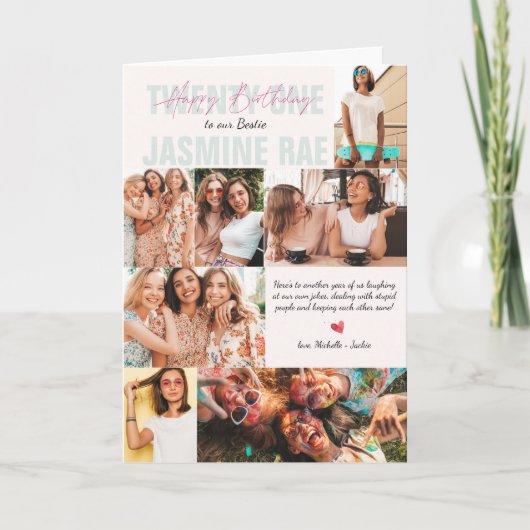 Elke moderne verjaardag | 7 Fotocollage Kaart (Voorkant)
