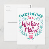 Elke moeder is een werkende moeder briefkaart (Voorkant / Achterkant)