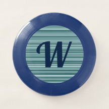Elke Monogram Blue Striped Frisbee