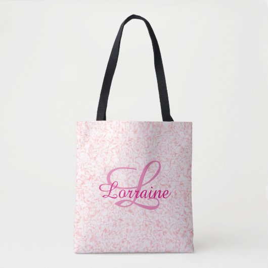 Elke Monogram Roze Speckle & Swirl Tas (Voorkant)