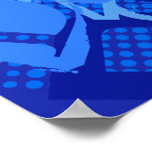 Elke naam aanpasbare creatieve blauw poster (Hoek)