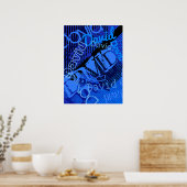Elke naam aanpasbare creatieve blauw poster (Keuken)