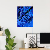 Elke naam aanpasbare creatieve blauw poster (Thuiskantoor)