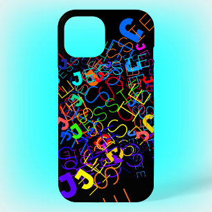 Elke naam aanpasbare heldere kleuren & zwart iPhone 15 case