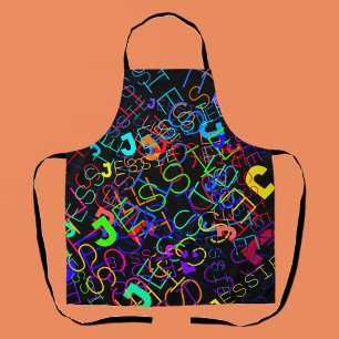 Elke naam aanpasbare heldere kleuren & zwart schort