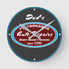 Elke naam Auto Repareert Funny Grumpy Service Ronde Klok