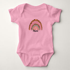 Elke naam Baby Girl Boho Rainbow Matching Romper