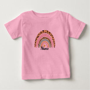 Elke naam Baby Girl Boho Rainbow Matching T-Shirt