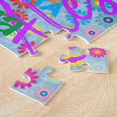 Elke naam Collage Puzzel met bloemen (Zijkant)