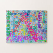Elke naam Collage Puzzel met bloemen (Horizontaal)