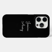 Elke naam | Cool bewerkbare witte script op zwart Case-Mate iPhone Case (Achterkant (horizontaal))
