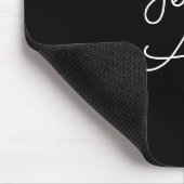 Elke naam | Cool bewerkbare witte script op zwart Muismat (Hoek)