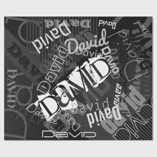 Elke naam  Creative Black & White Cadeaupapier (Vlak)