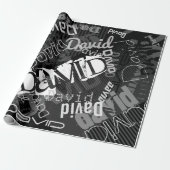 Elke naam  Creative Black & White Cadeaupapier (Uitgerold)