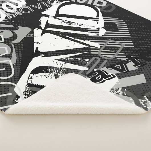 Elke naam  Creative Black & White Sherpa Deken (3/4)