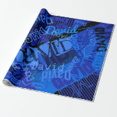 Elke naam  Creative Blue Cadeaupapier (Uitgerold)