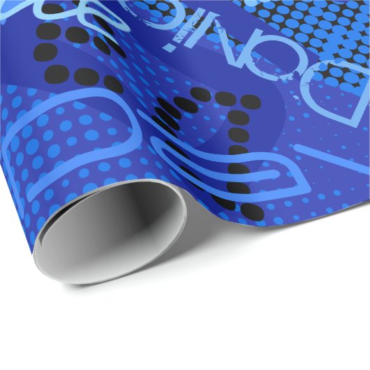 Elke naam  Creative Blue Cadeaupapier (Rol Hoek)