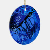 Elke naam Creative Blue Keramisch Ornament (Rechts)