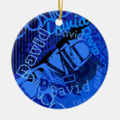 Elke naam  Creative Blue Keramisch Ornament (Voorkant)