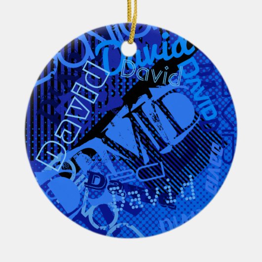 Elke naam Creative Blue Keramisch Ornament (Voorkant)