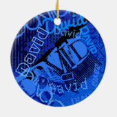 Elke naam Creative Blue Keramisch Ornament (Achterkant)