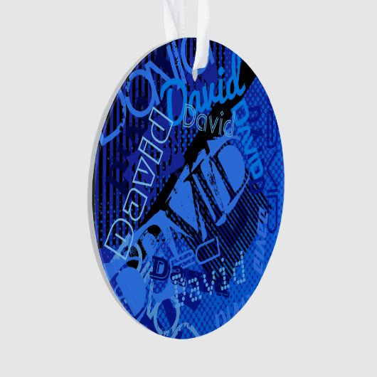 Elke naam Creative Blue Ornament (voorkant)