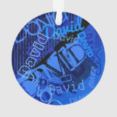 Elke naam  Creative Blue Ornament (achterkant)