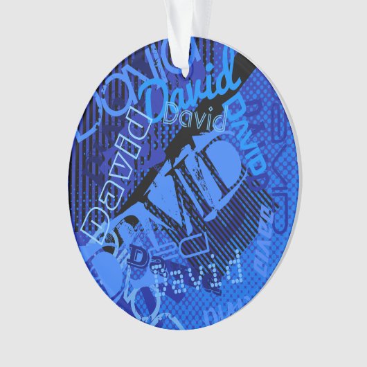 Elke naam Creative Blue Ornament (voorkant)