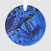 Elke naam  Creative Blue Ornament (voorkant)