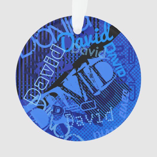Elke naam  Creative Blue Ornament (voorkant)