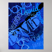 Elke naam  Creative Blue Poster (Voorkant)