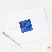 Elke naam  Creative Blue Vierkante Sticker (Envelop)