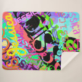 Elke naam  Creative Bold Super Kleurrijk Sherpa Deken (Voorkant (horizontaal))