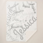 Elke naam  Creative Grey & White Sherpa Deken (Voorkant)