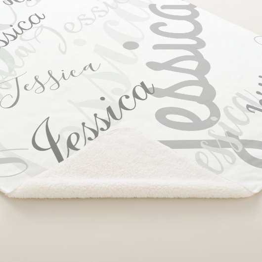 Elke naam  Creative Grey & White Sherpa Deken (3/4)