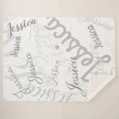 Elke naam  Creative Grey & White Sherpa Deken (Voorkant (horizontaal))