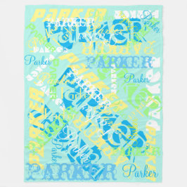 "Elke naam" Deken Zachte Pastels groen blauw geel