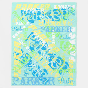 "Elke naam" Deken Zachte Pastels groen blauw geel