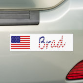 Elke naam die op de Amerikaanse vlag wordt overlay Bumpersticker (Op auto)