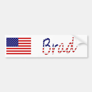 Elke naam die op de Amerikaanse vlag wordt overlay Bumpersticker