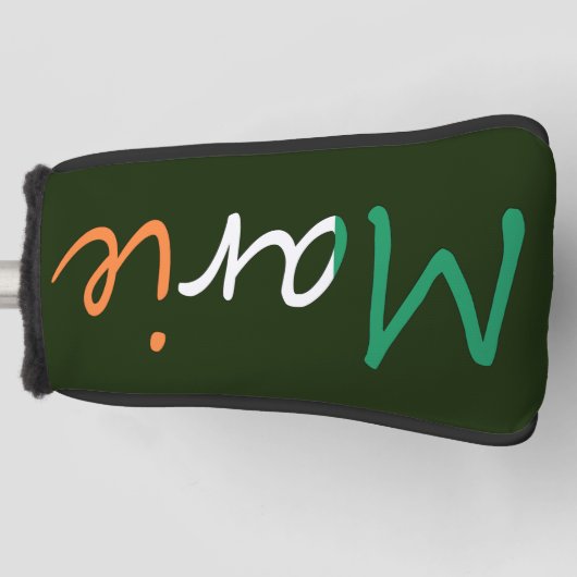 Elke naam die op de Ierse vlag pcnt wordt overlay Golfheadcover (Voorkant)