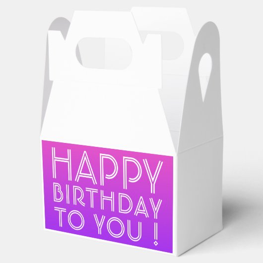 Elke naam Editable Happy Birthday roze Paarse Ombr Bedankdoosjes (Geopend)