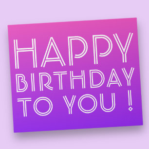 Elke naam Editable Happy Birthday roze Paarse Ombr Cadeaupapier