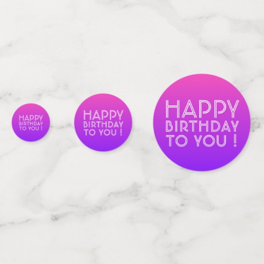 Elke naam Editable Happy Birthday roze Paarse Ombr Confetti (Achterkanten)