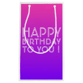 Elke naam Editable Happy Birthday roze Paarse Ombr Klein Cadeauzakje (Voorkant)