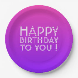 Elke naam Editable Happy Birthday roze Paarse Ombr Papieren Bordje