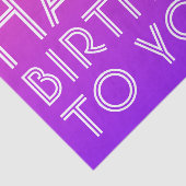 Elke naam Editable Happy Birthday roze Paarse Ombr Tissuepapier (Detail)